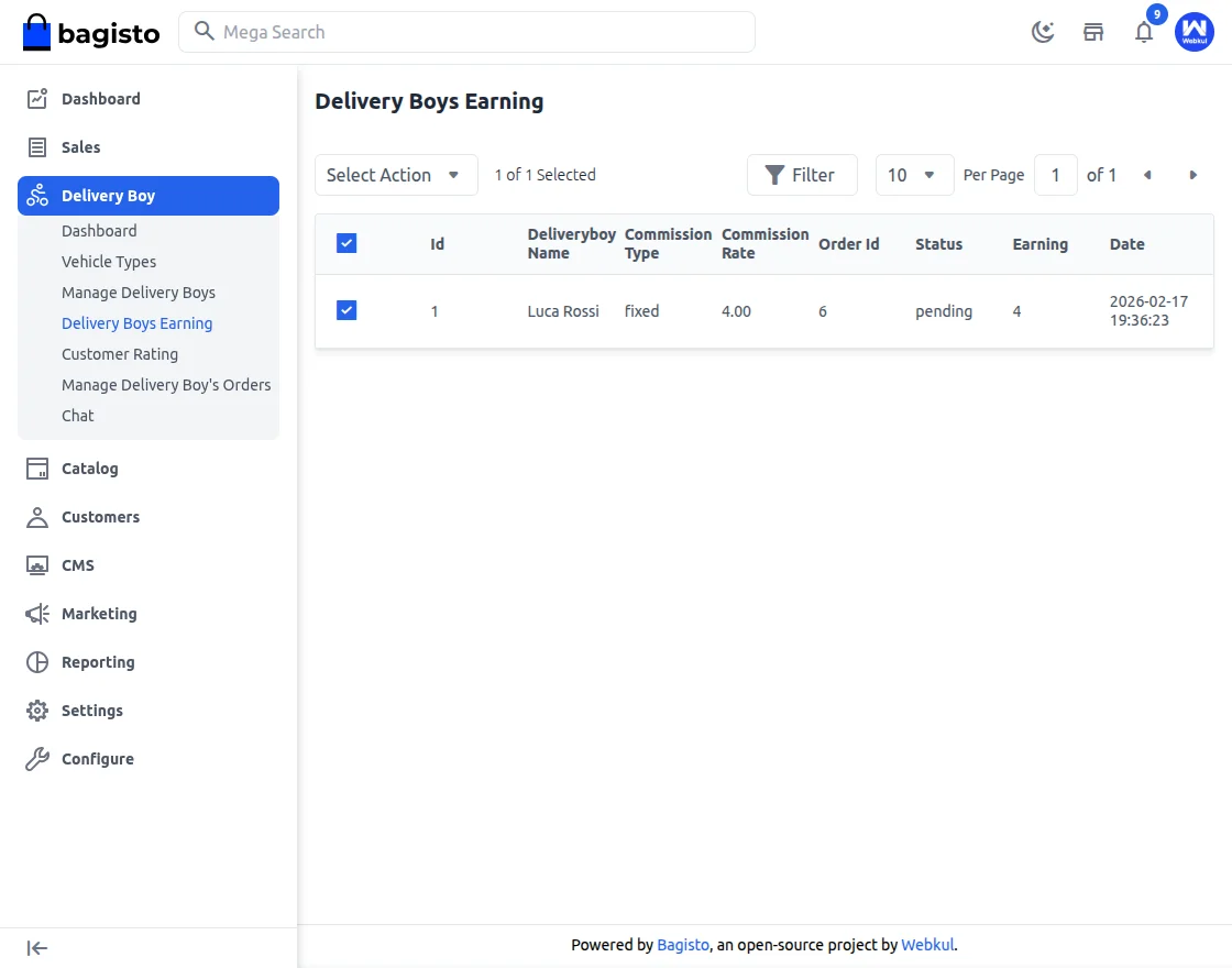Bagisto Delivery Boy App Delivery Boys earning