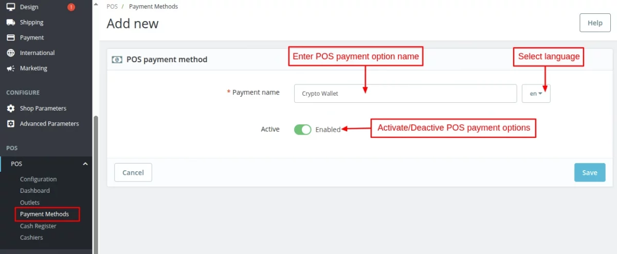 add new payment option