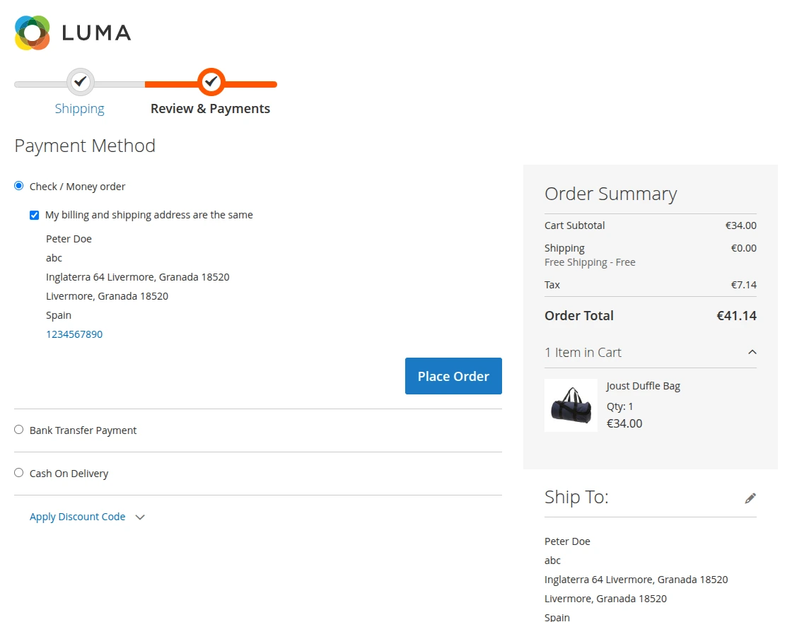 magento 2 verifactu customer-checkout