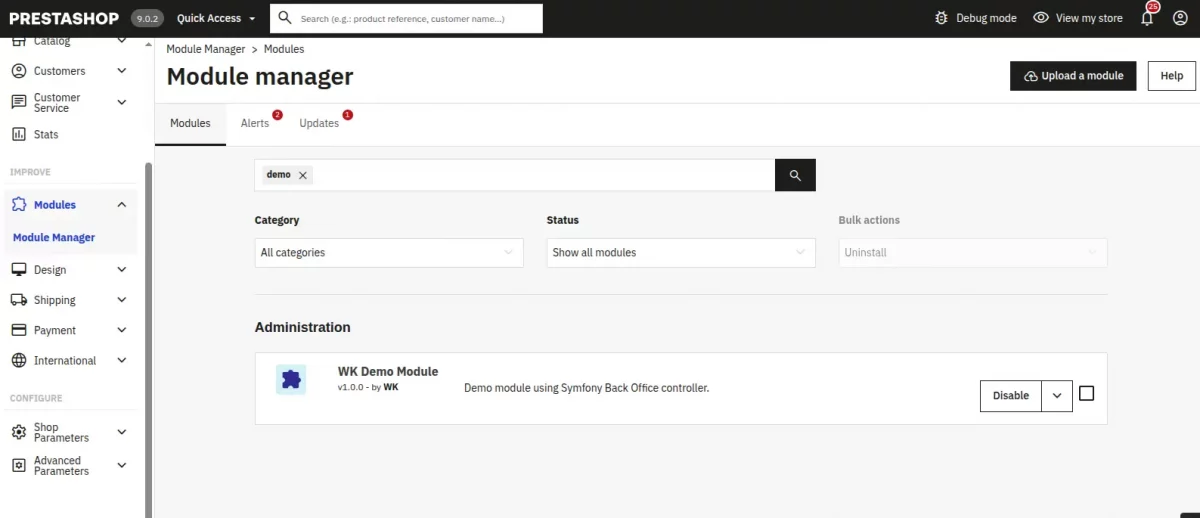 Module installed successfully.