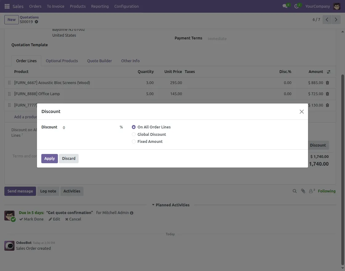 open discount wizard