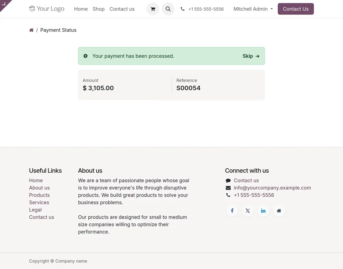 payment confirmation