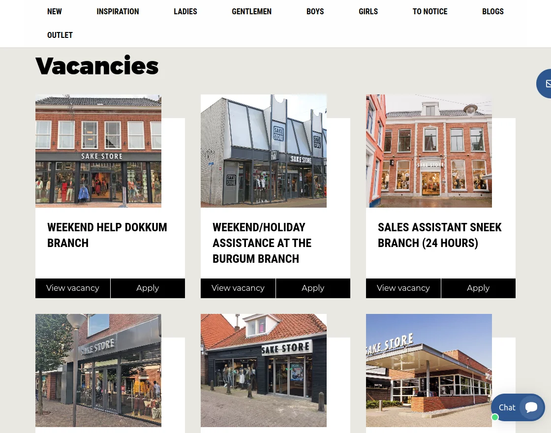 sake store vacancies