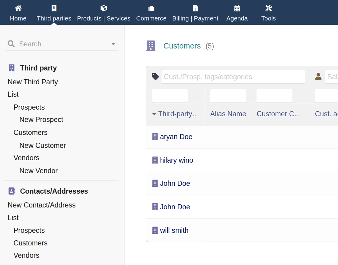 mapped order dolibarr