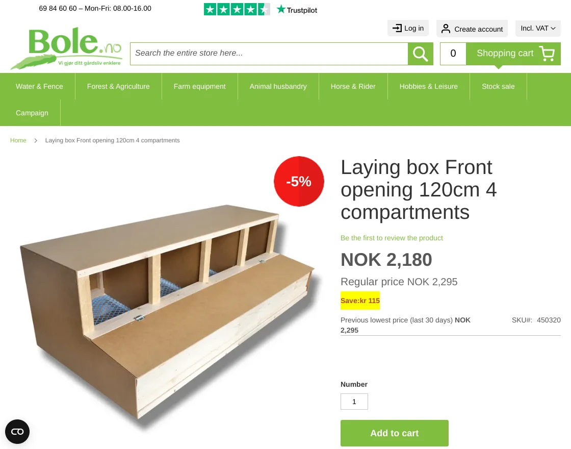 Bole product page