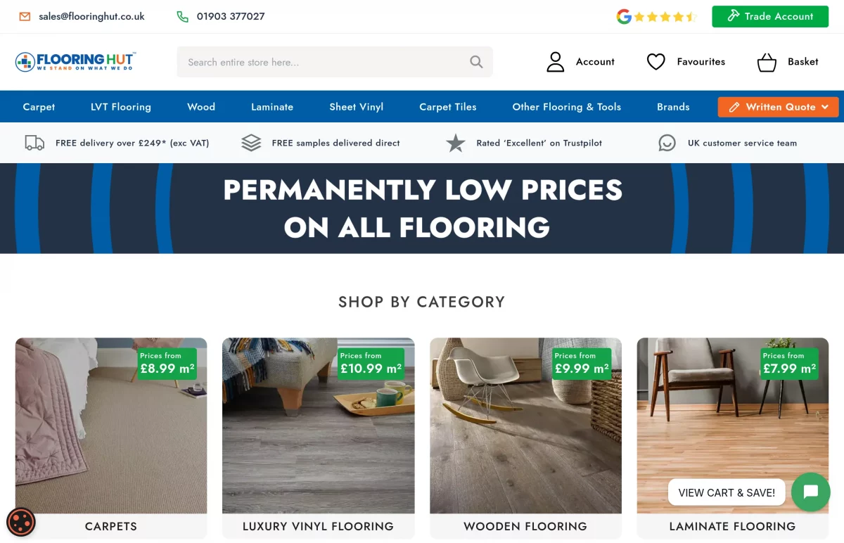 flooring hut homepage