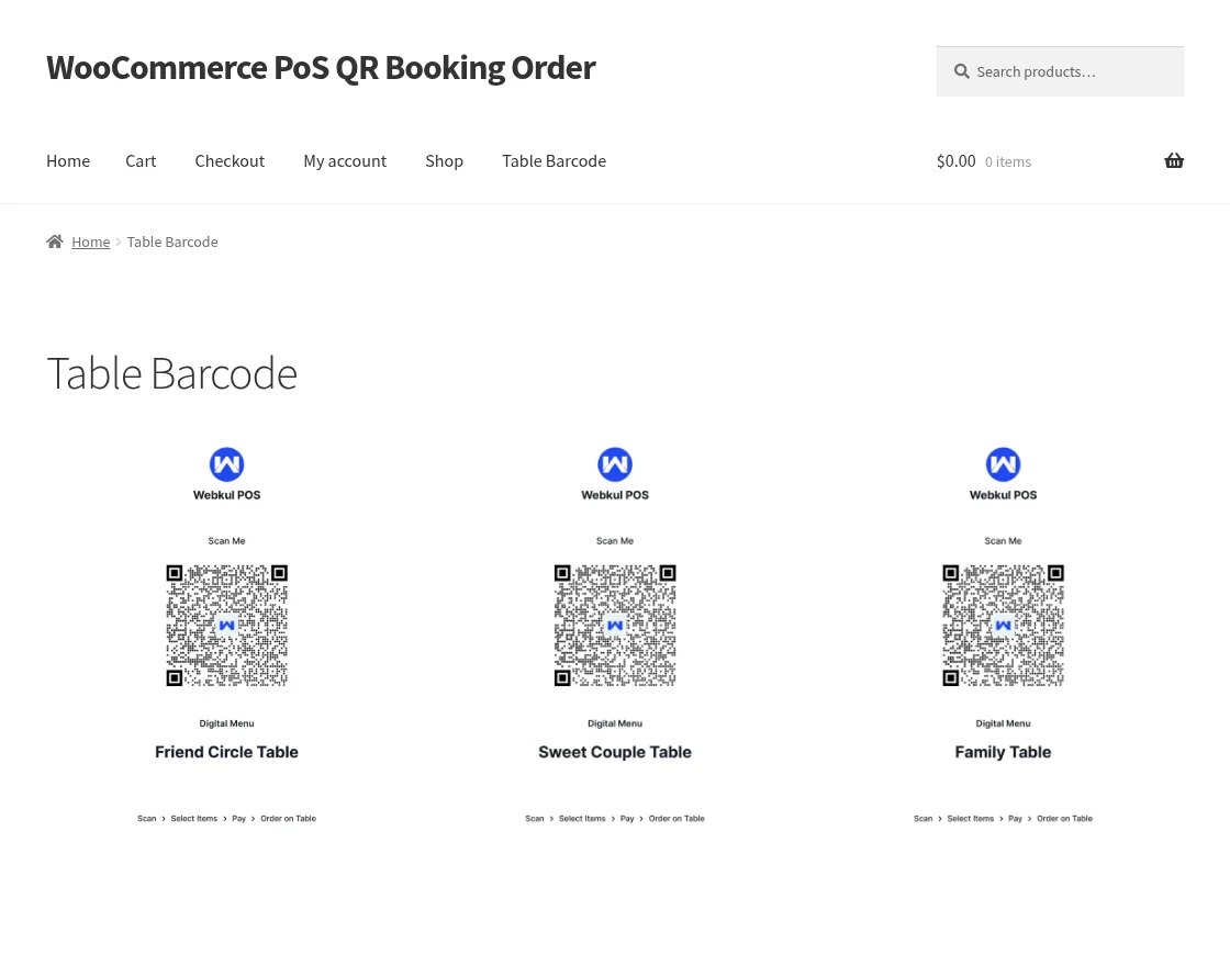 Advenzo WooCommerce POS QR Booking Order