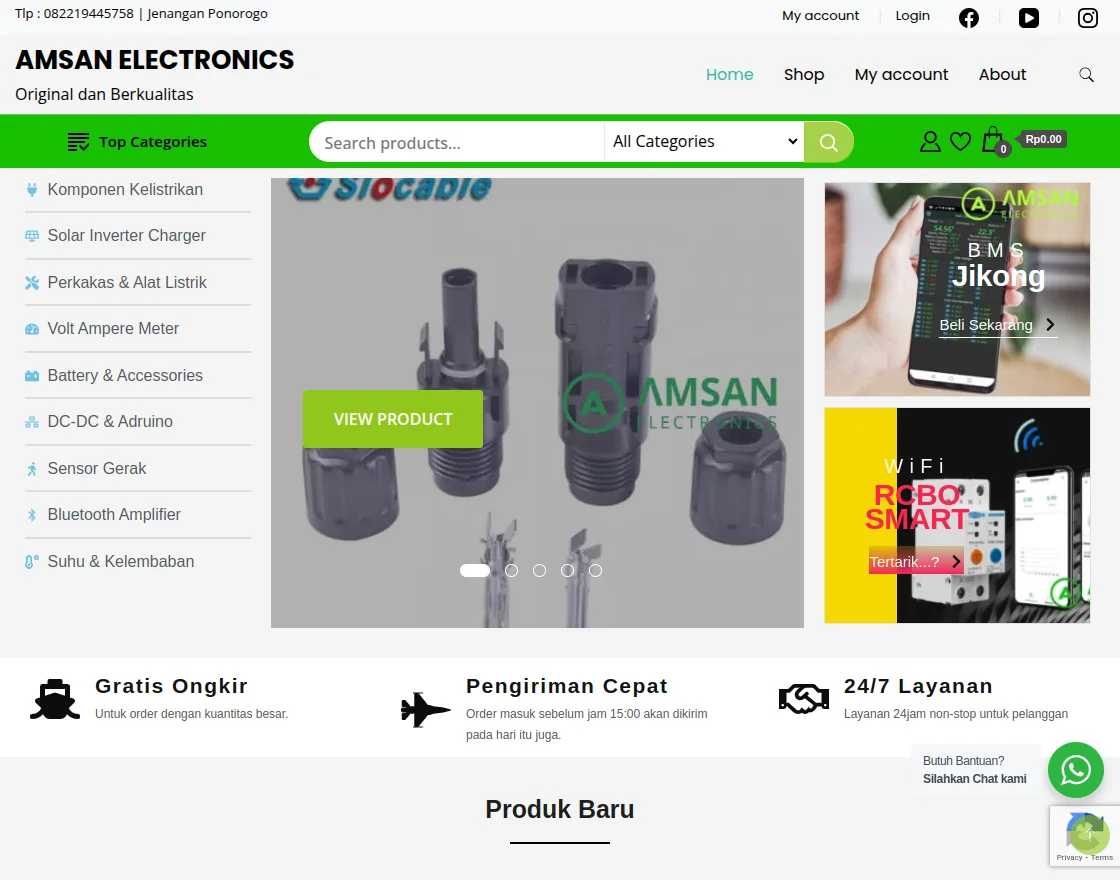 amsan electronics woocomerce homepage