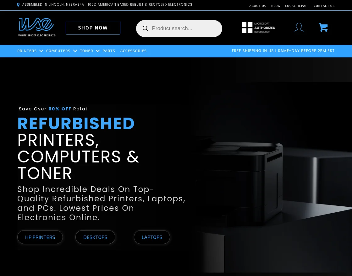 white spider electronics webkul woocommerce homepage