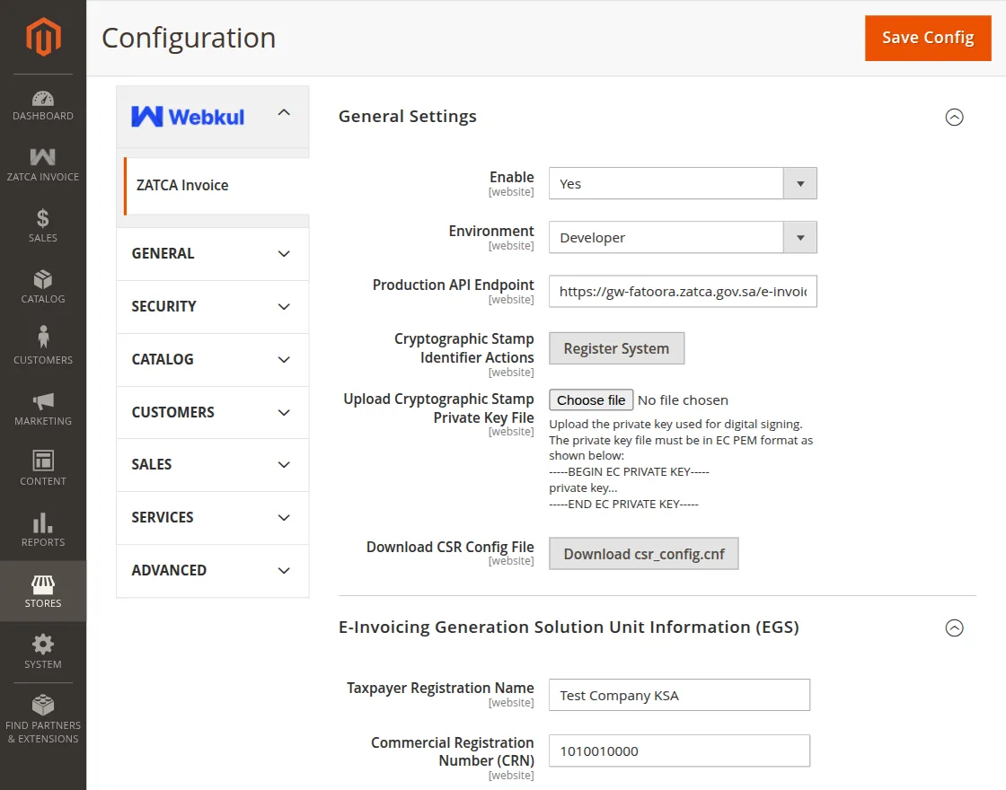 Zatca-Inovie - config