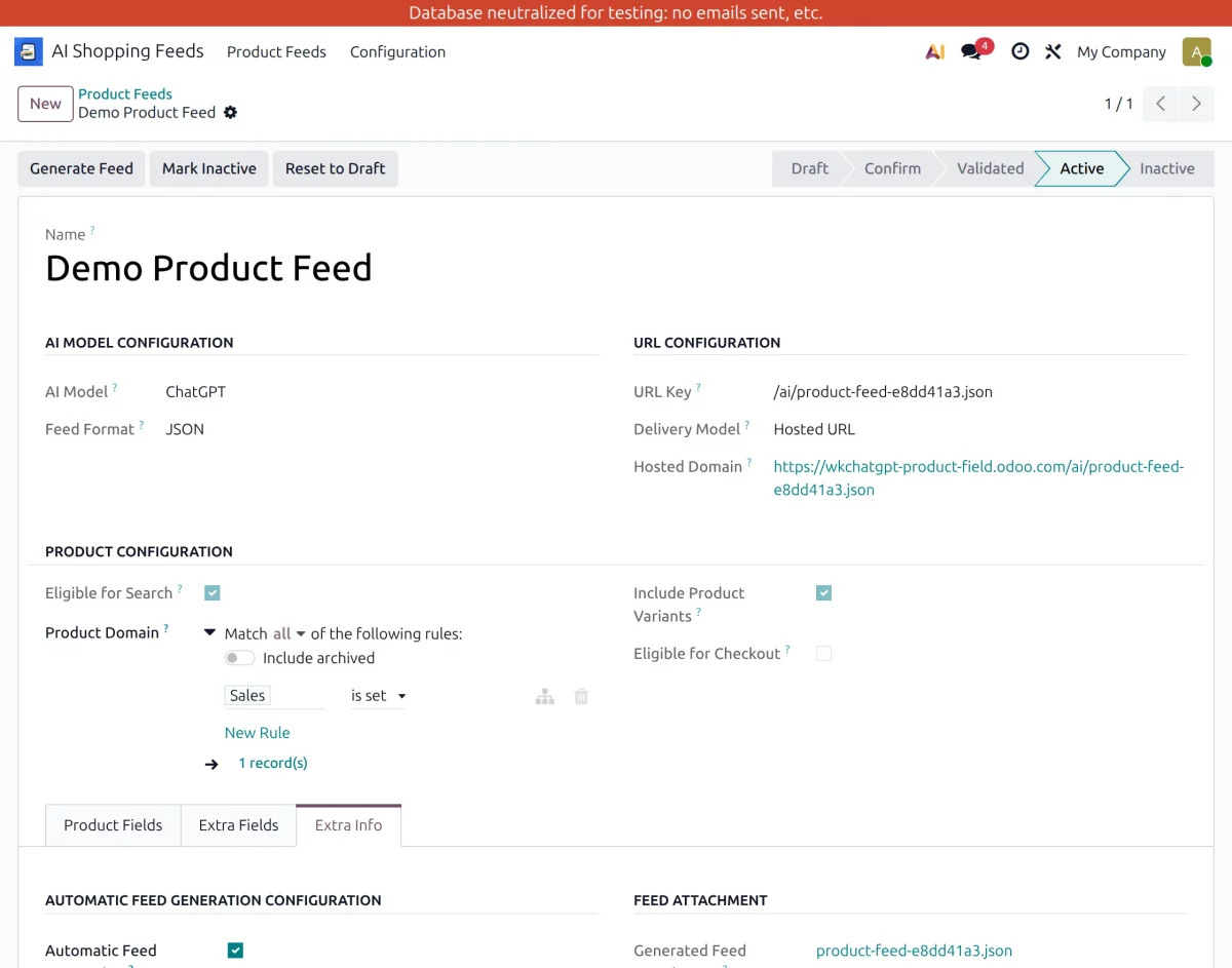 active product feed