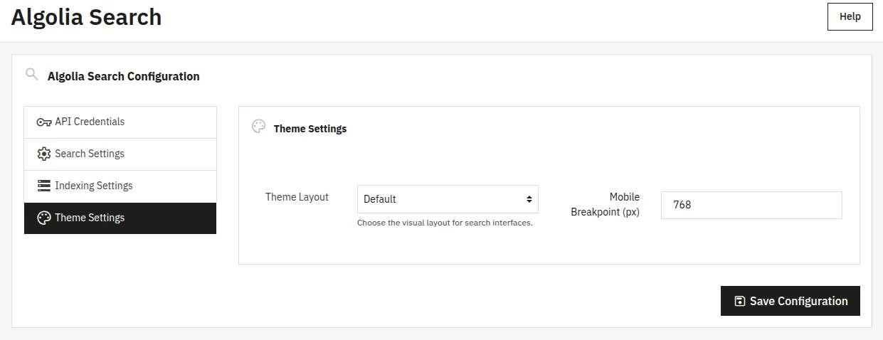 theme settings