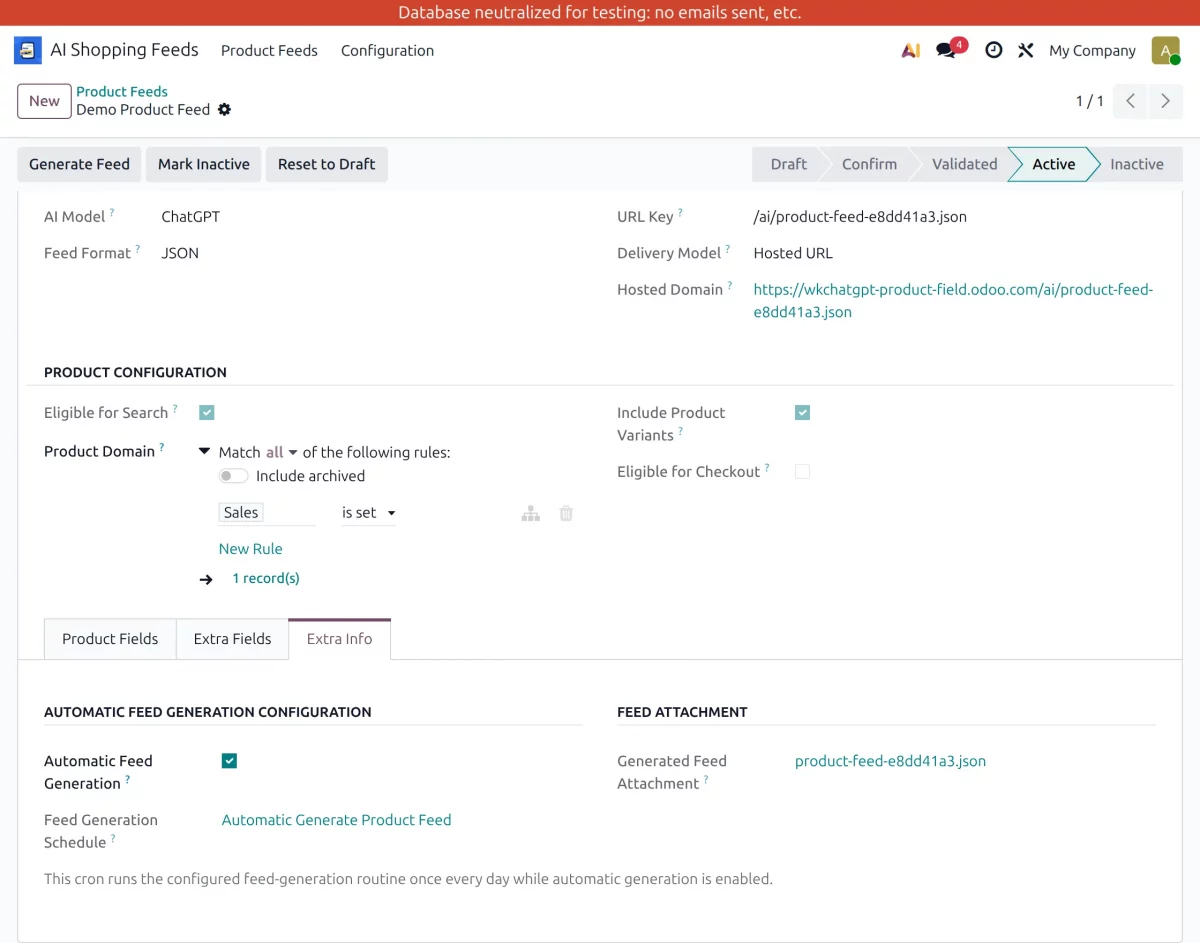 generate product feed automatically