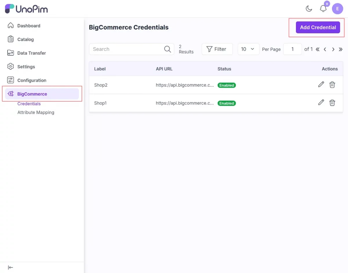 BigCommerce-Credential