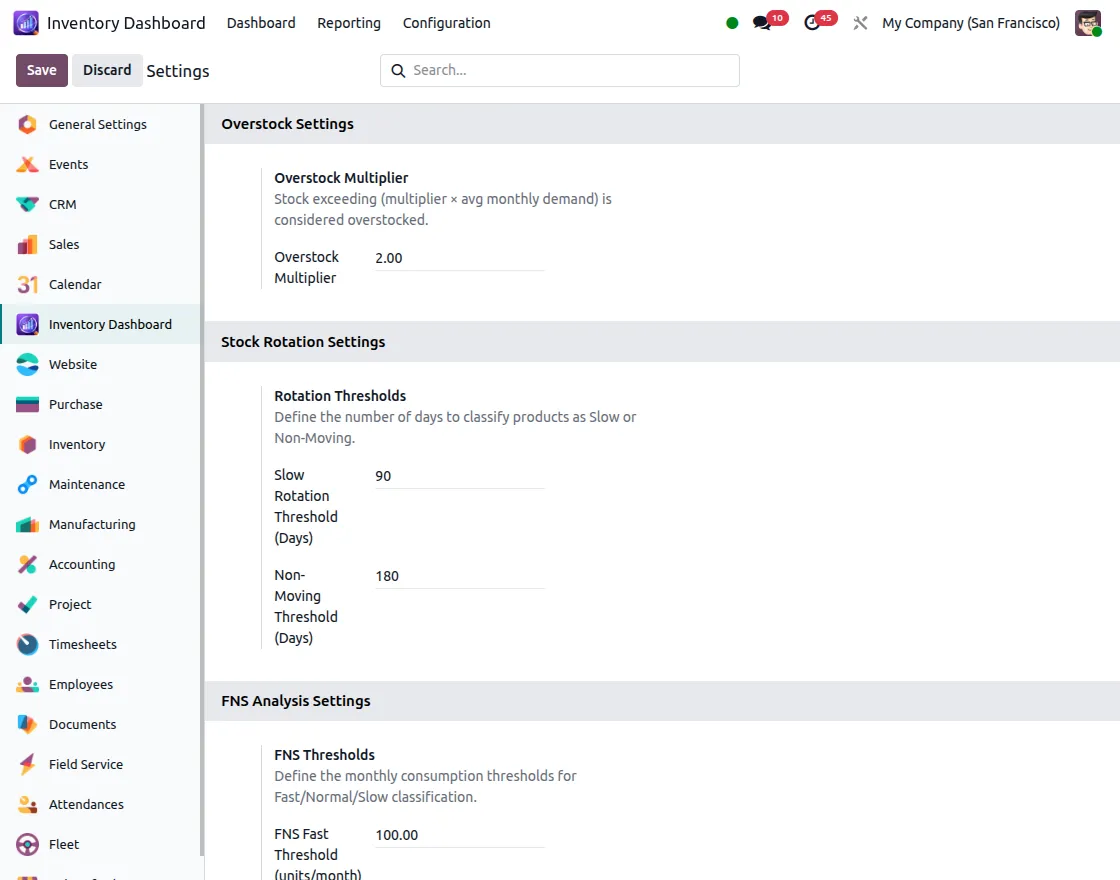 Inventory Configuration