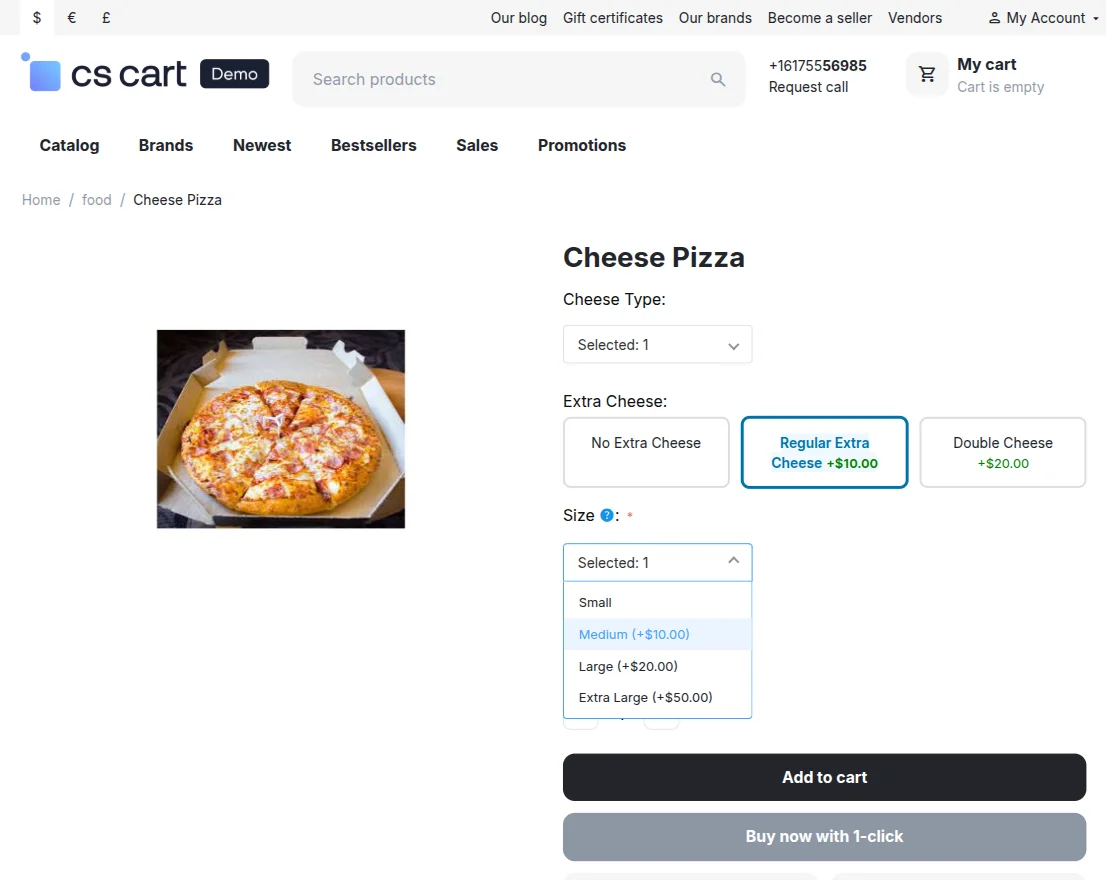 CS-Cart Multi Select Product Options Select