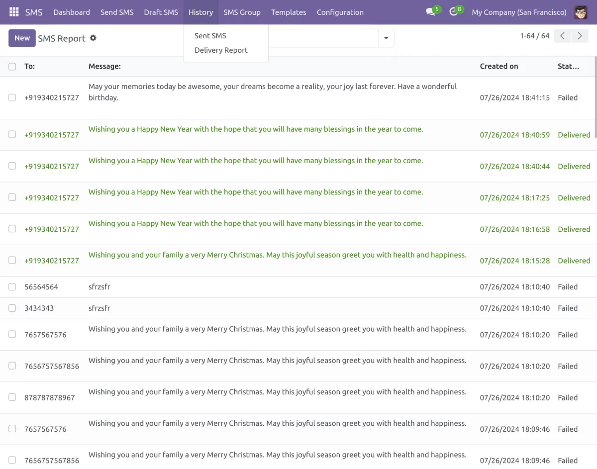 track sms delivery status