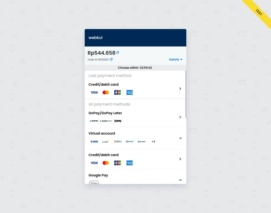 Redirect to the Payment Gateway