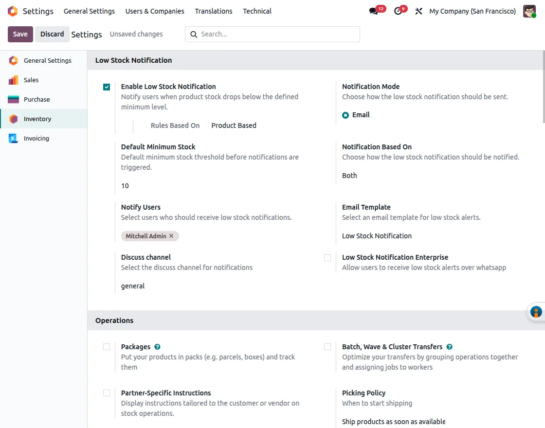 Enable Low Stock Notification (Product-Based)