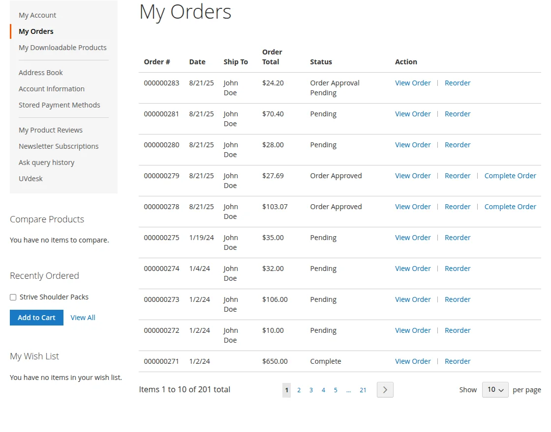 magento-uvdesk-connector-history