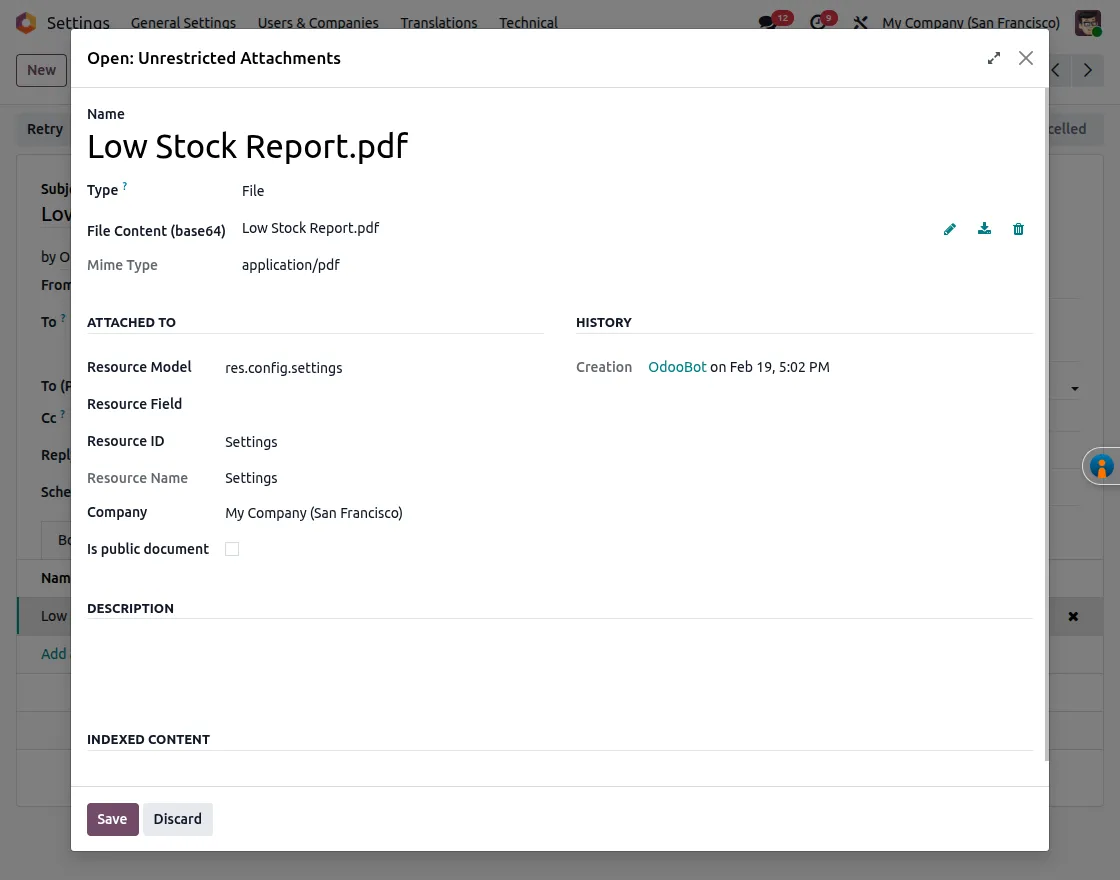 Low Stock Report PDF