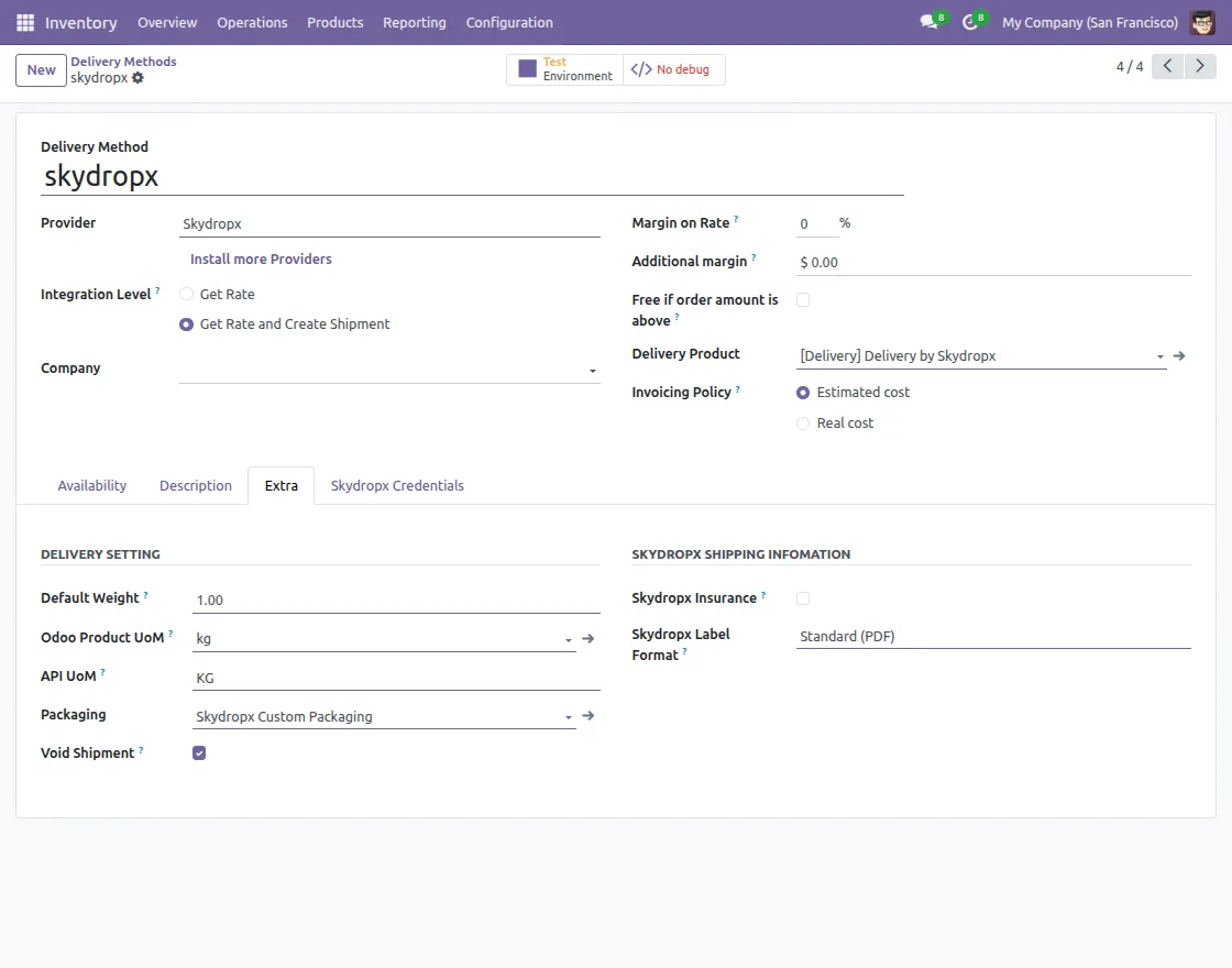 Extra Delivery Settings
