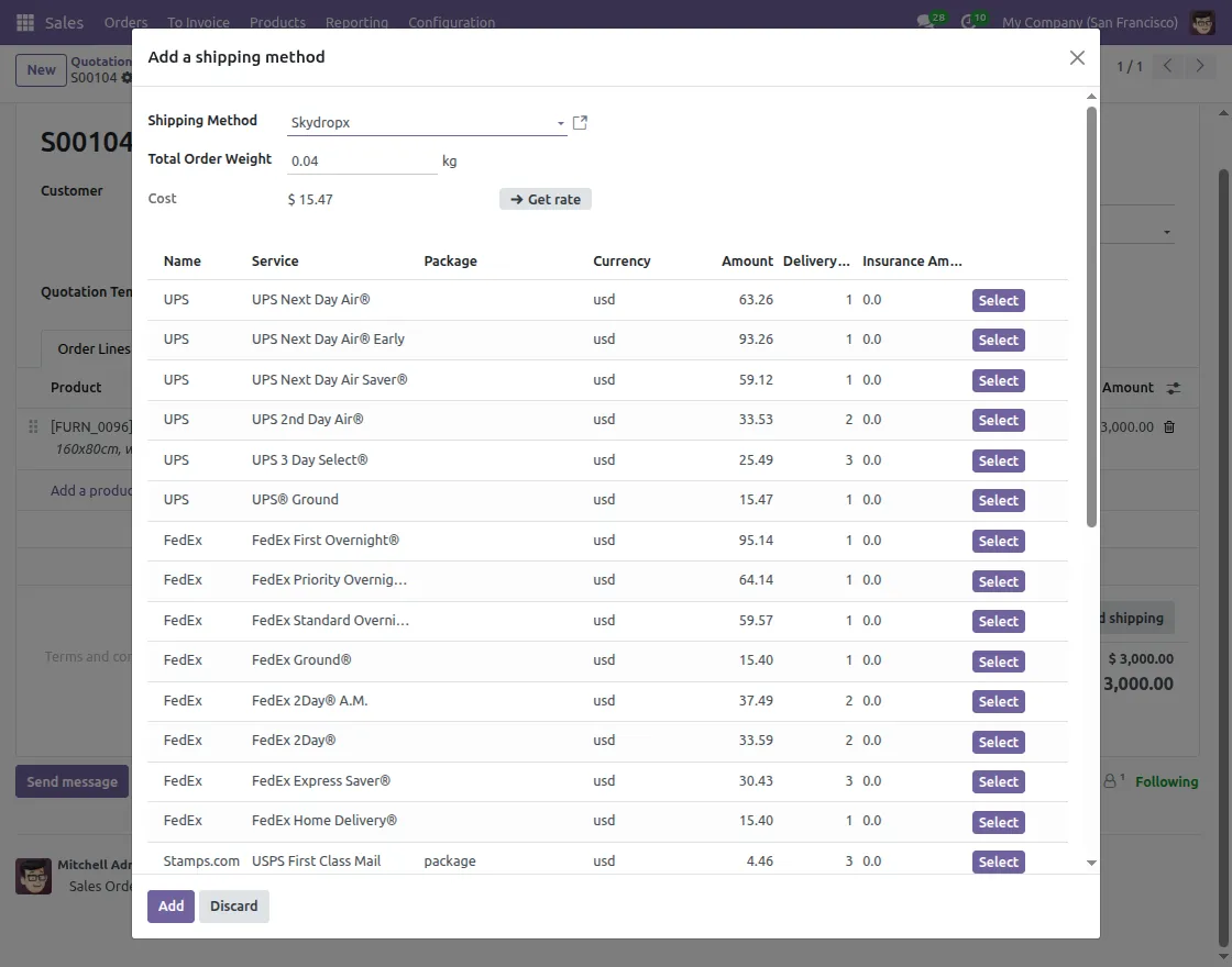Fetching Shipping Rates