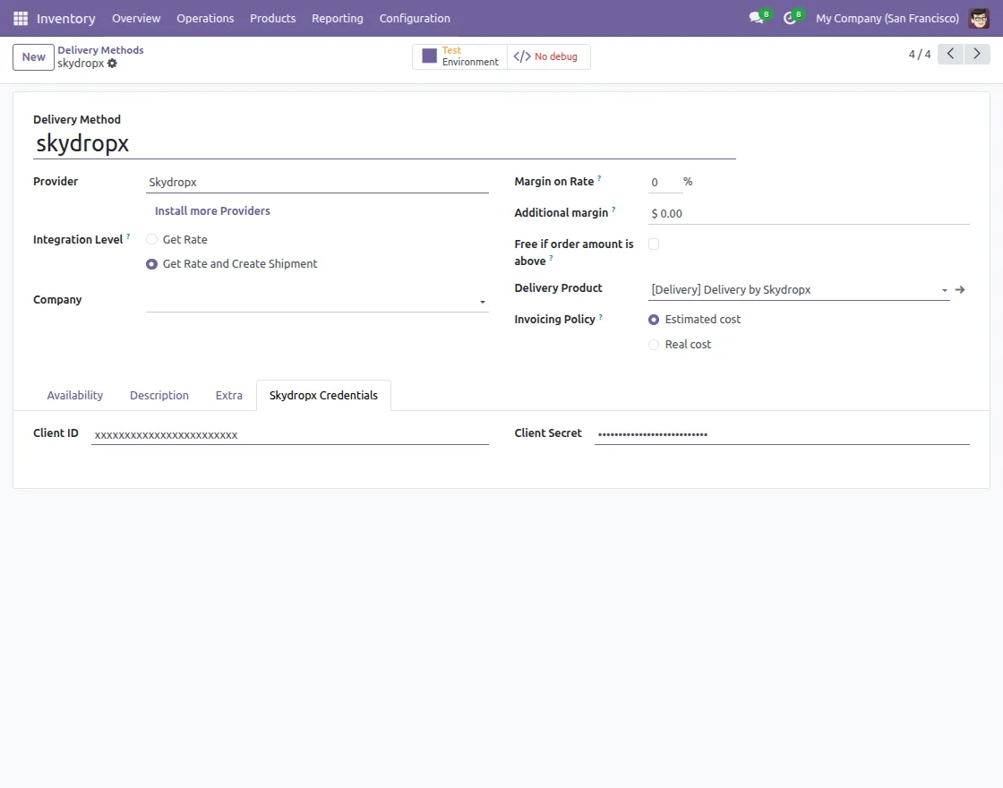 Skydropx Configuration