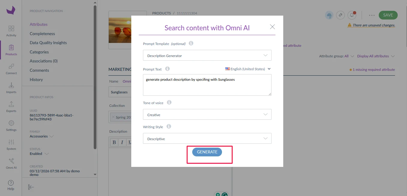 omni ai generate content