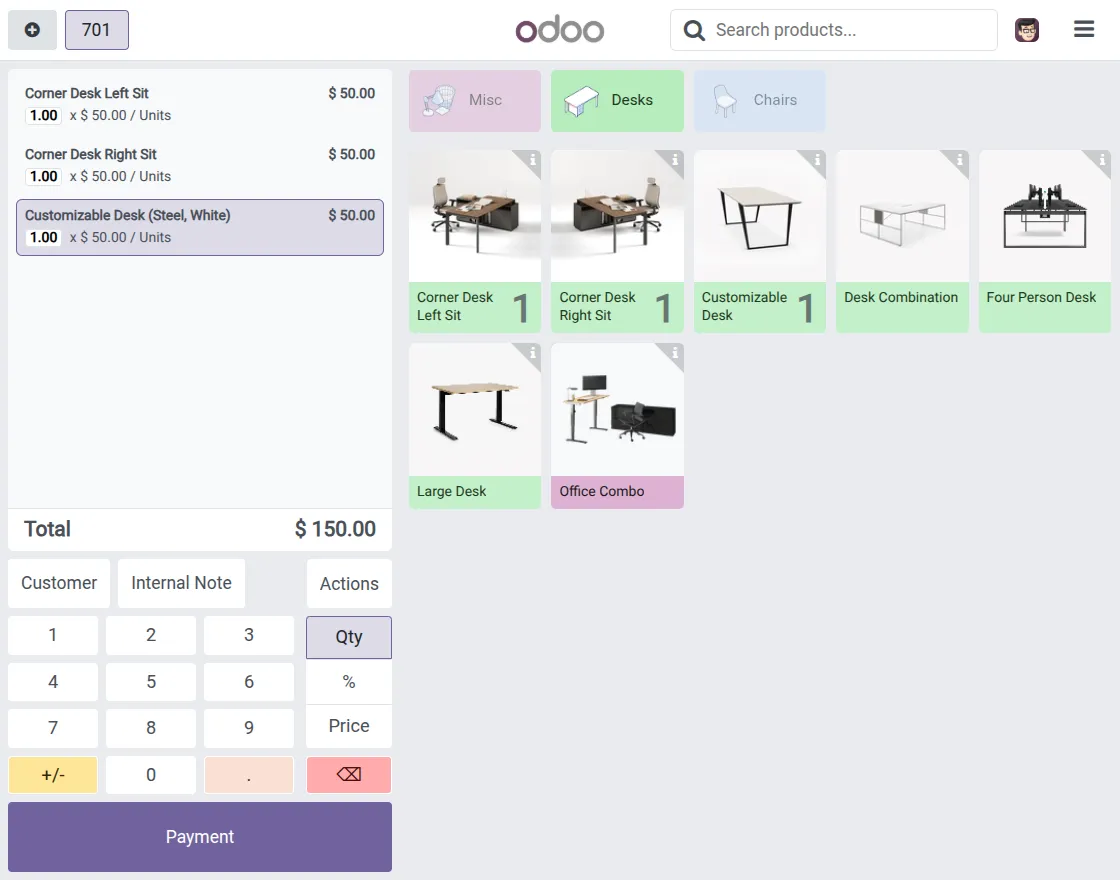 pos frontend with applied rule 