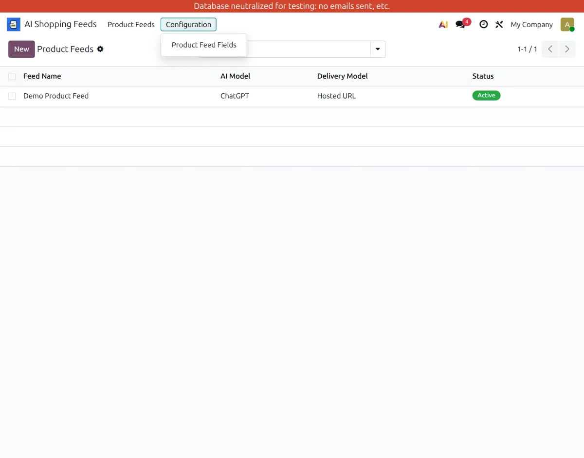 product feed field configuration