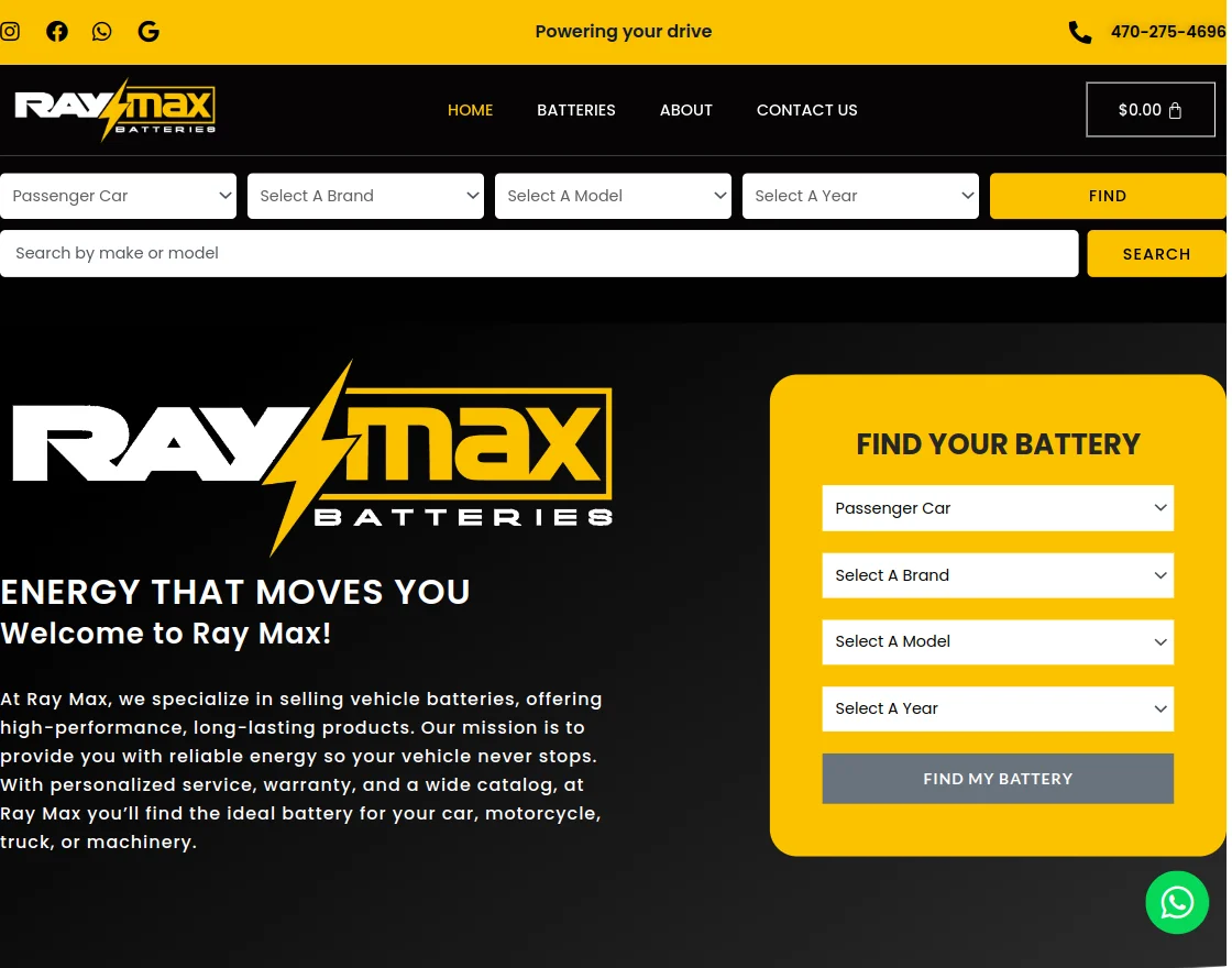 Ray Max Batteries Homepage