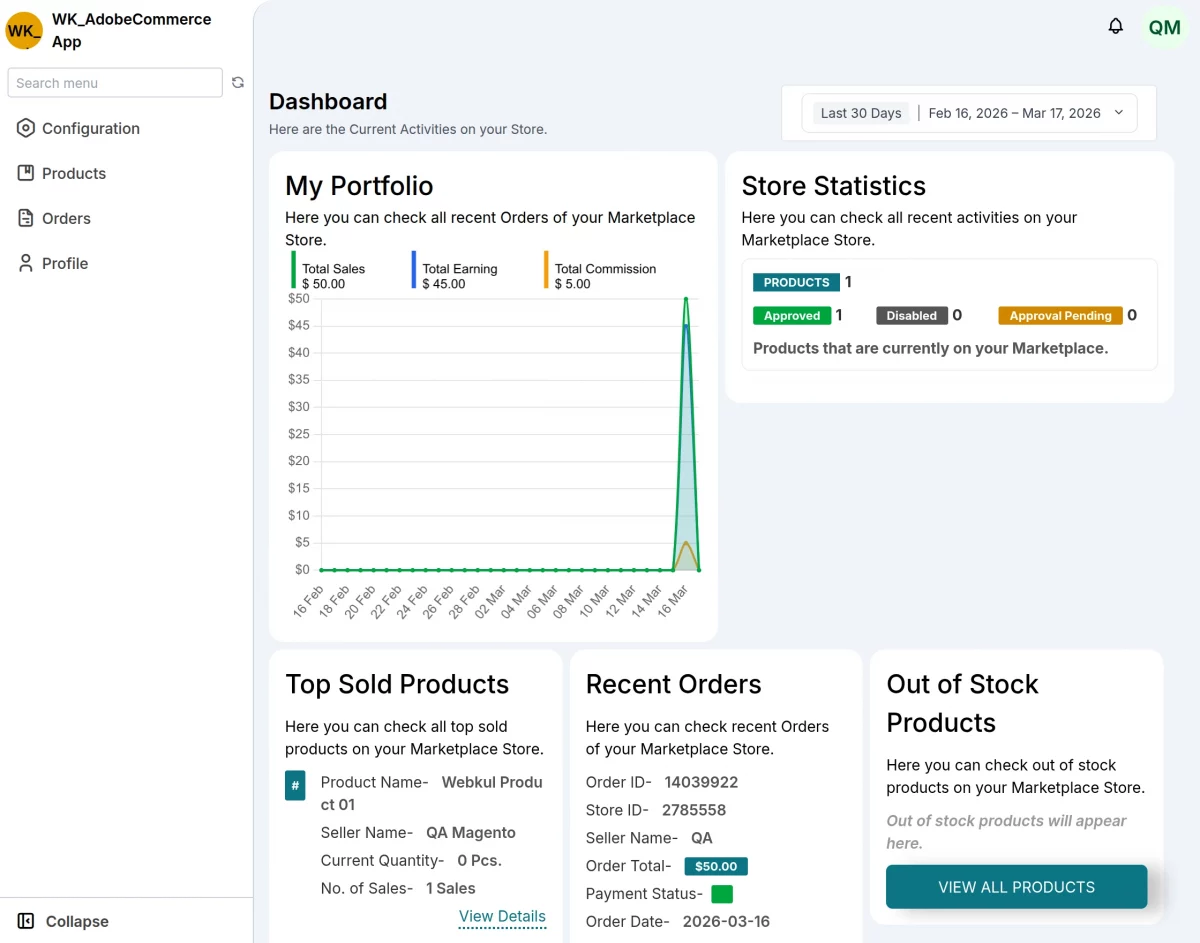 seller dashboard egsma end