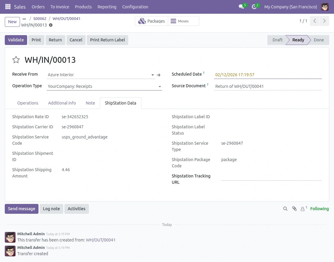 Choosen Return Details