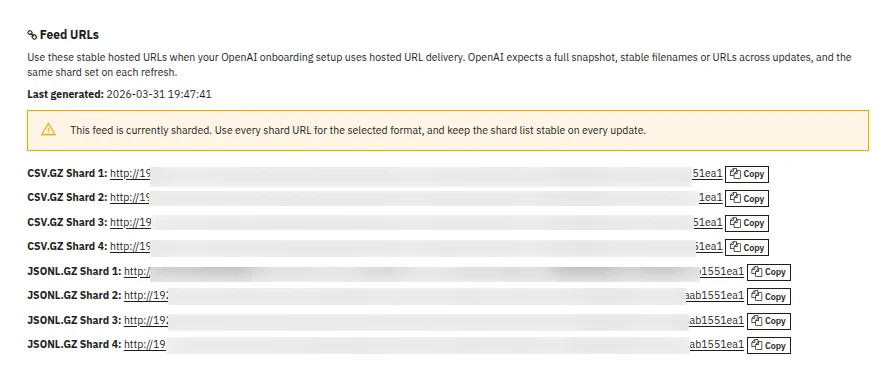 Sharded Feeds Generated