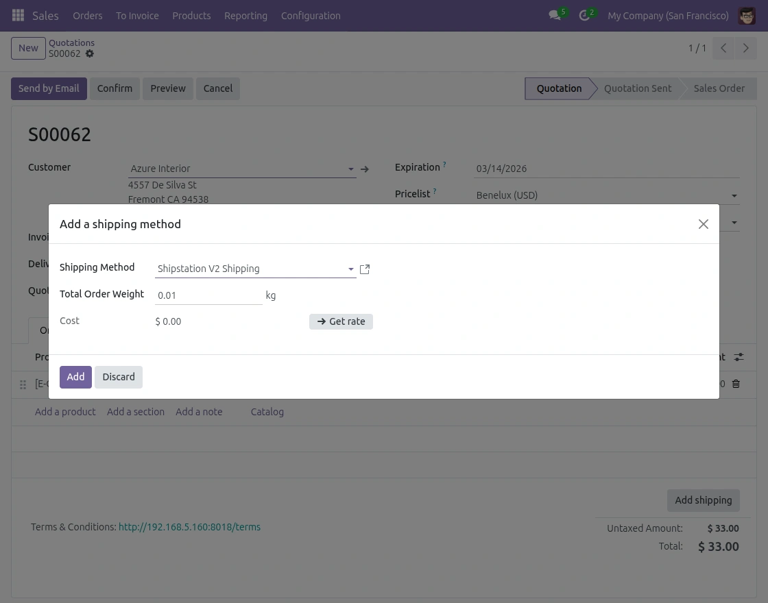 Add Shipping Method for Rate