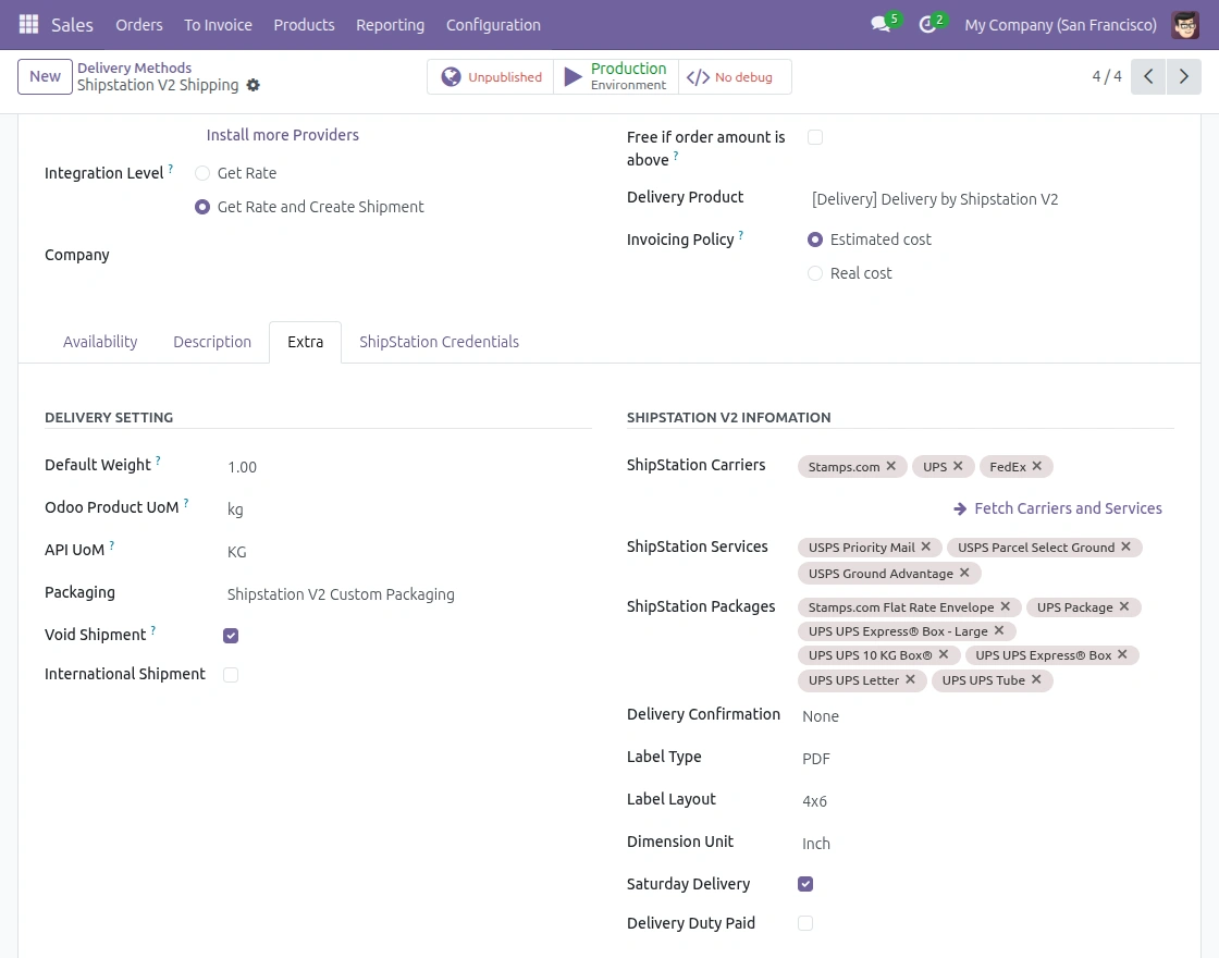 Additional Delivery Settings