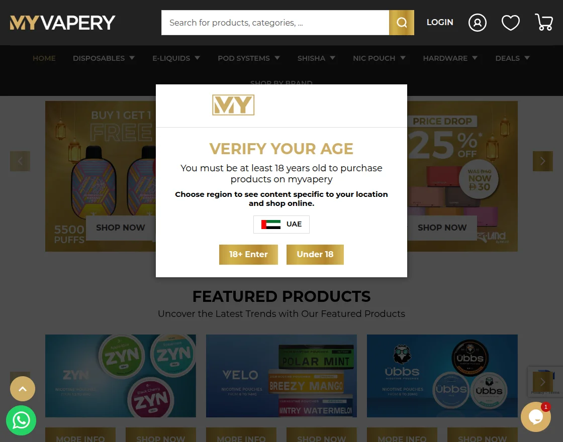 my vapery magento 2 age restriction