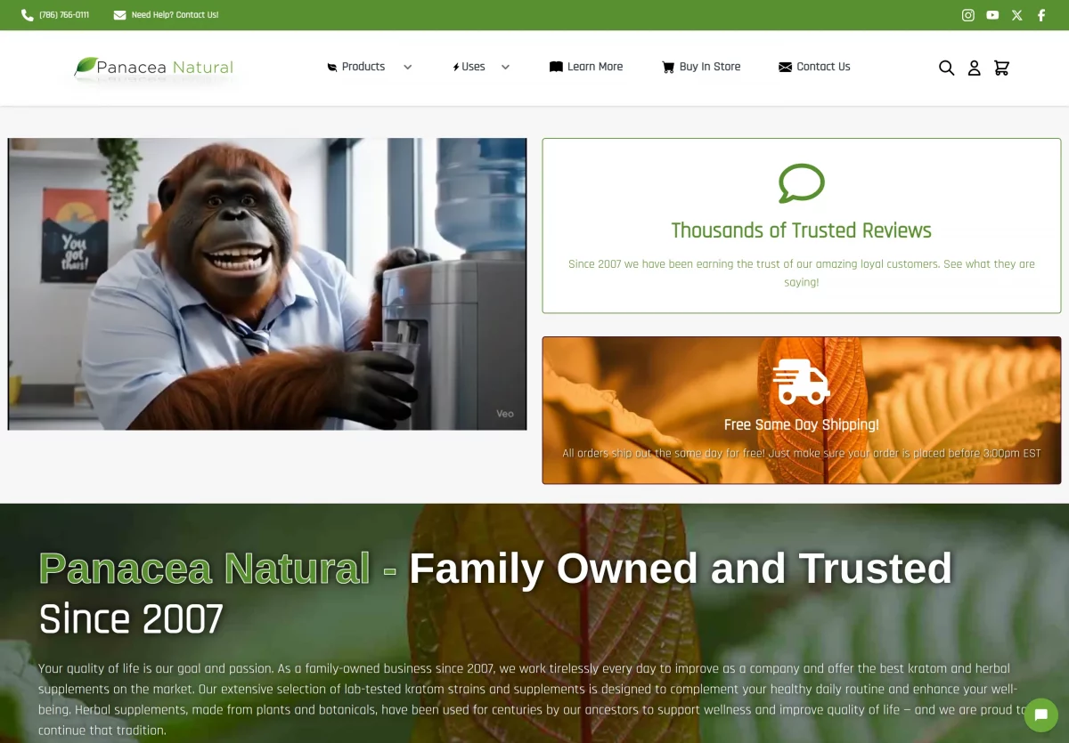 panacea natural homepage