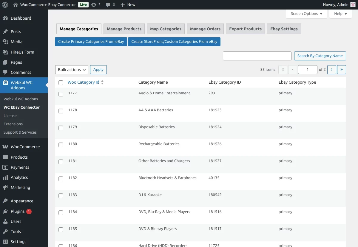 woocommerce ebay connector configuration