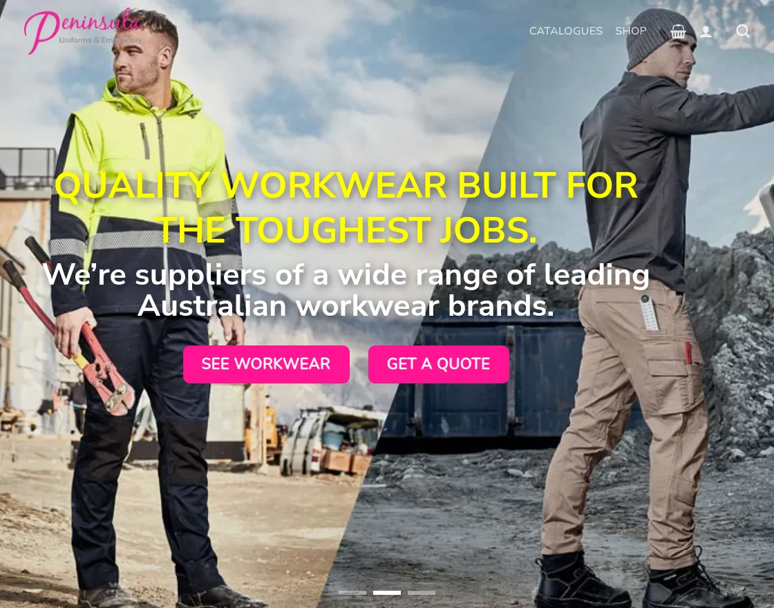 webkul woocommerce peninsula uniforms homepage