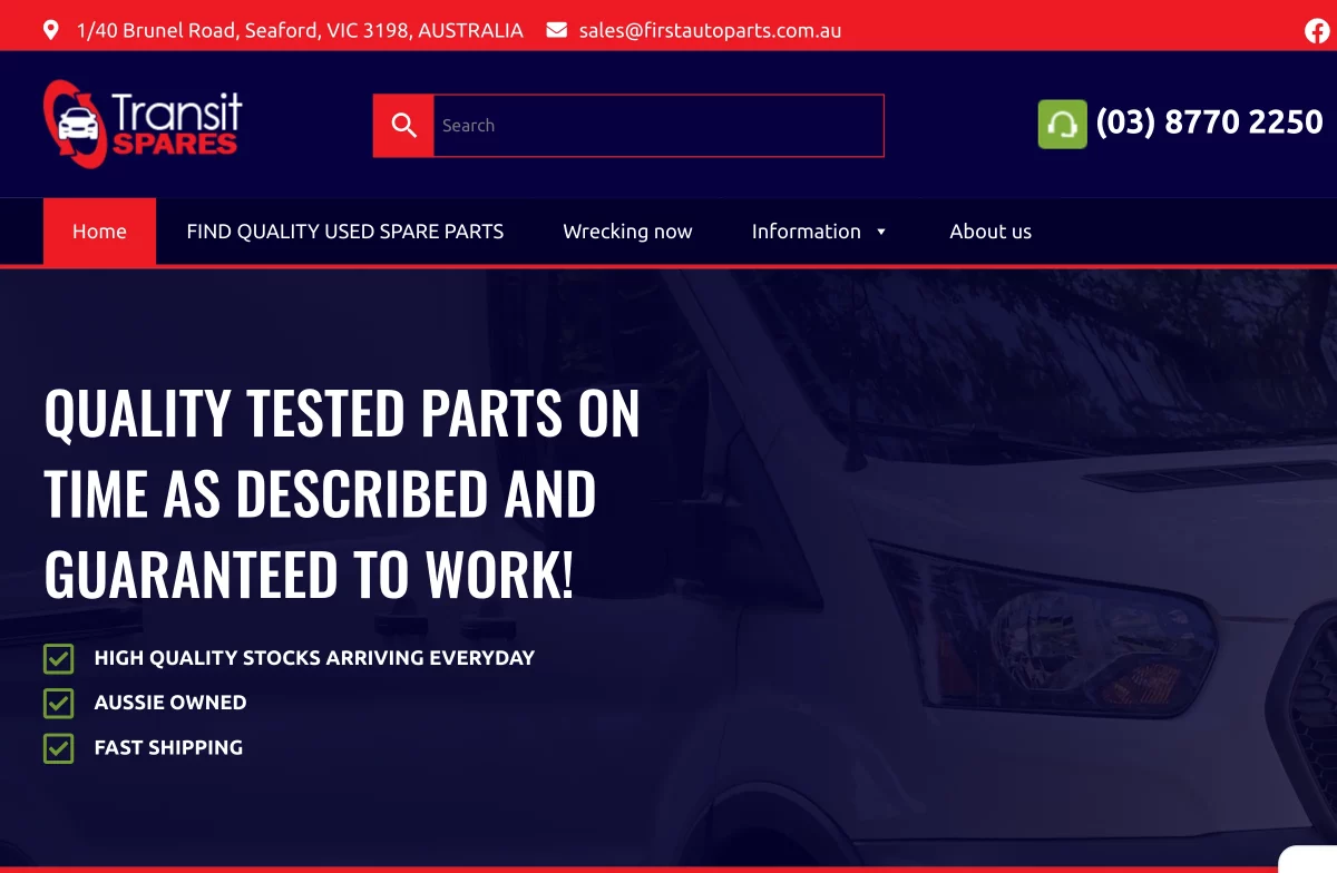 transit spares homepage