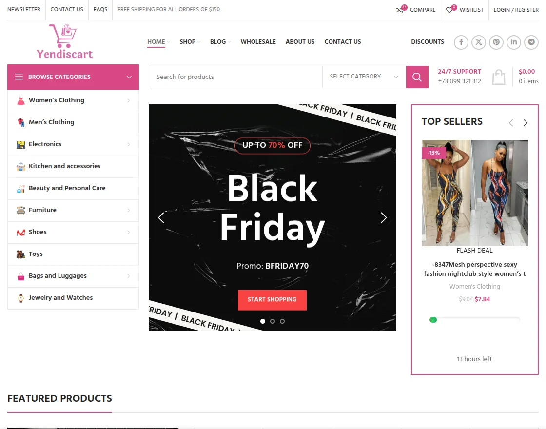 yendiscart webkul woocommerce homepage
