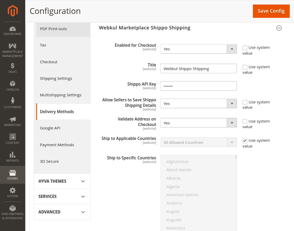 module configuration
