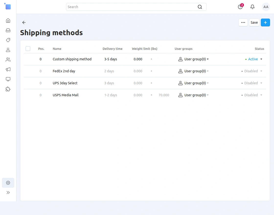 webkul-cs-cart-shipstation-integration-shipping-methods-list