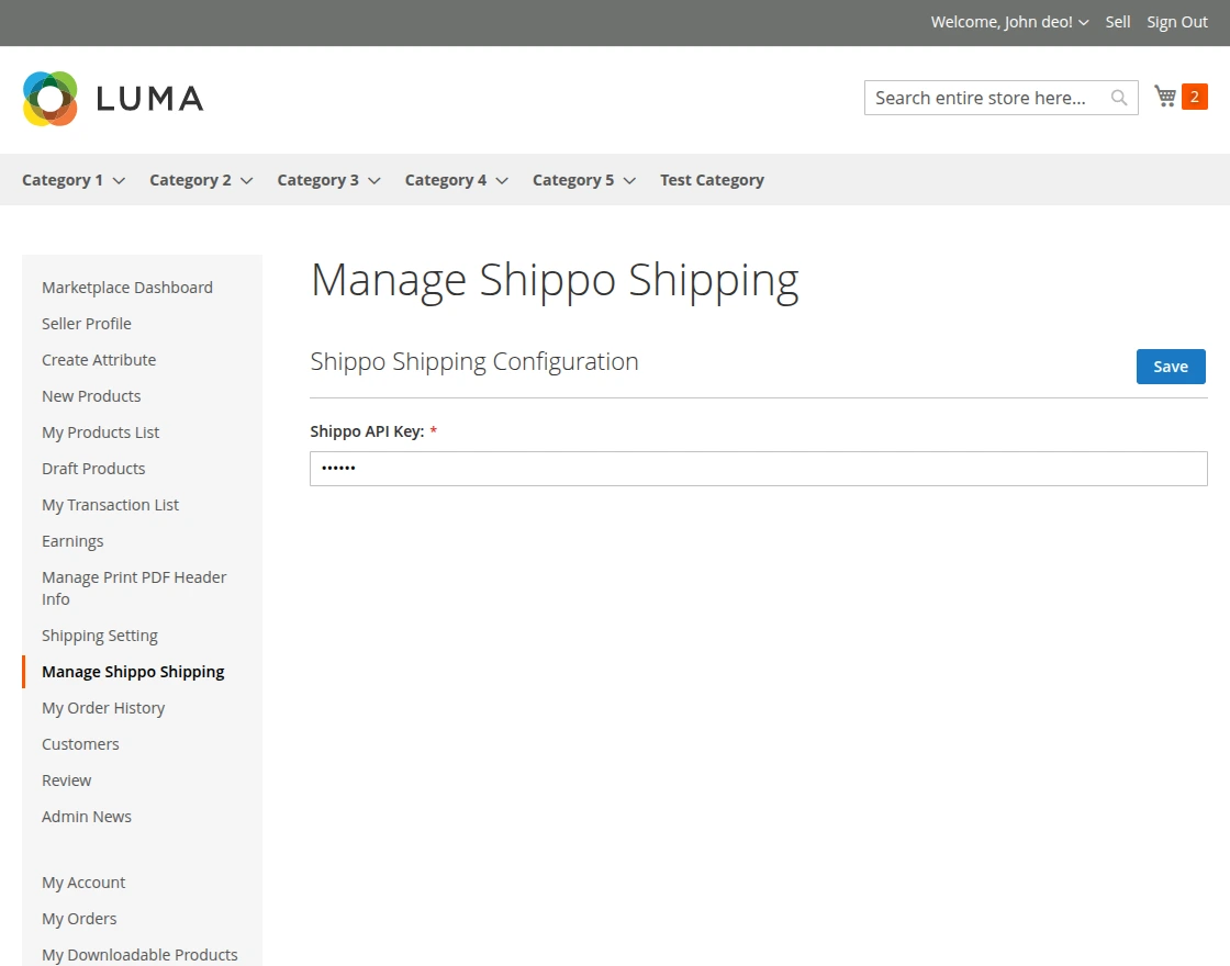 manage shippo shipping by seller