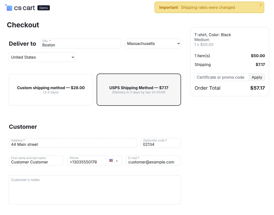 webkul-cs-cart-shipstation-integration-checkout-page