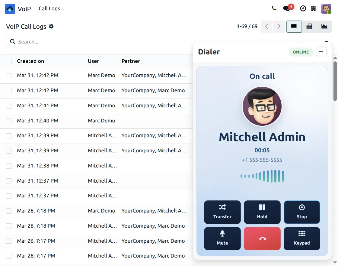 active-call-interface