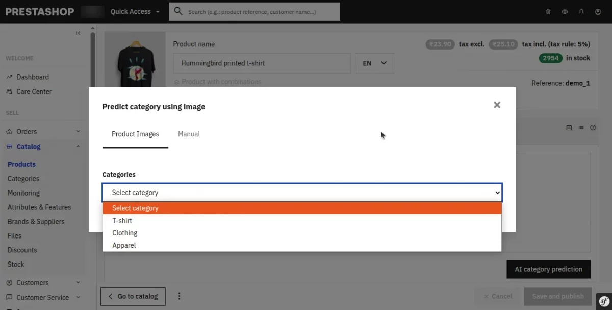 Product Category Predicted by AI