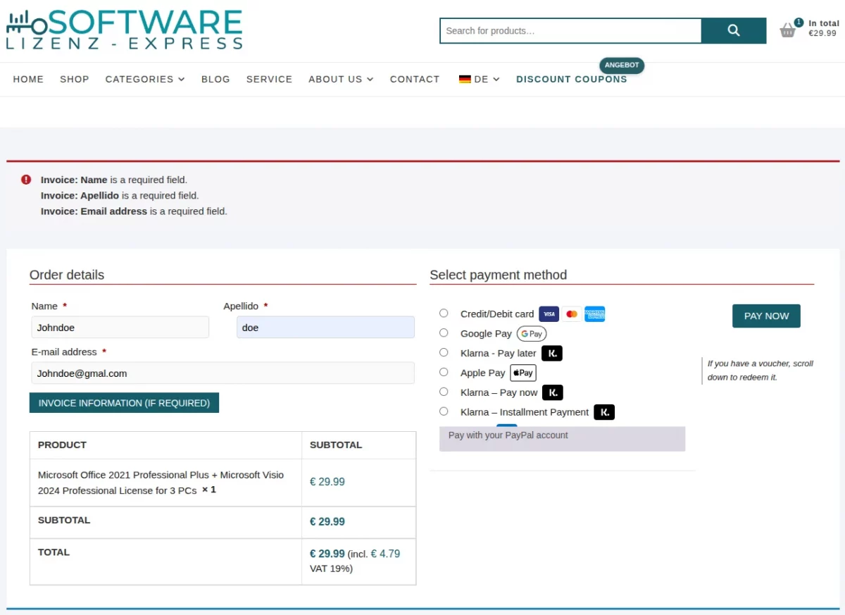 checkout-software-lizenz-express-adyen-payment-woocommerce